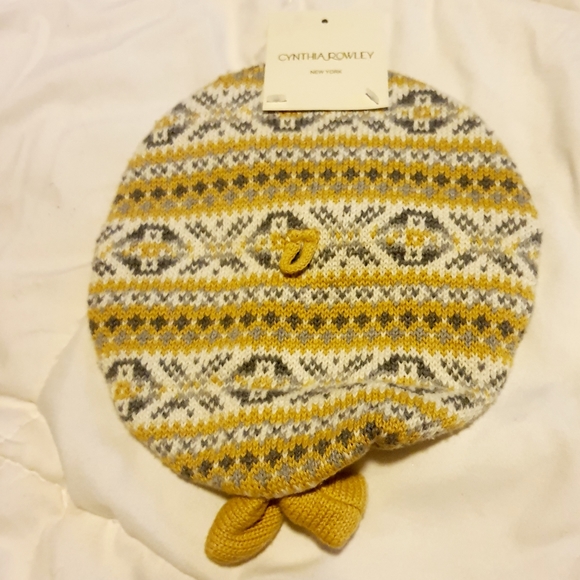 NWT Cynthia Rowley NY 3-6 month baby girl knitted crochet beret hat with bow - Picture 2 of 12
